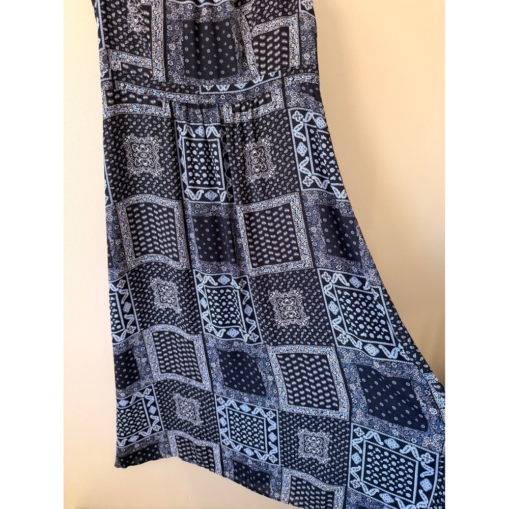 Talbots Blue Paisley Patchwork Grandma‎ Handkerchief Print Sleeveless Maxi Dress - Picture 3 of 8